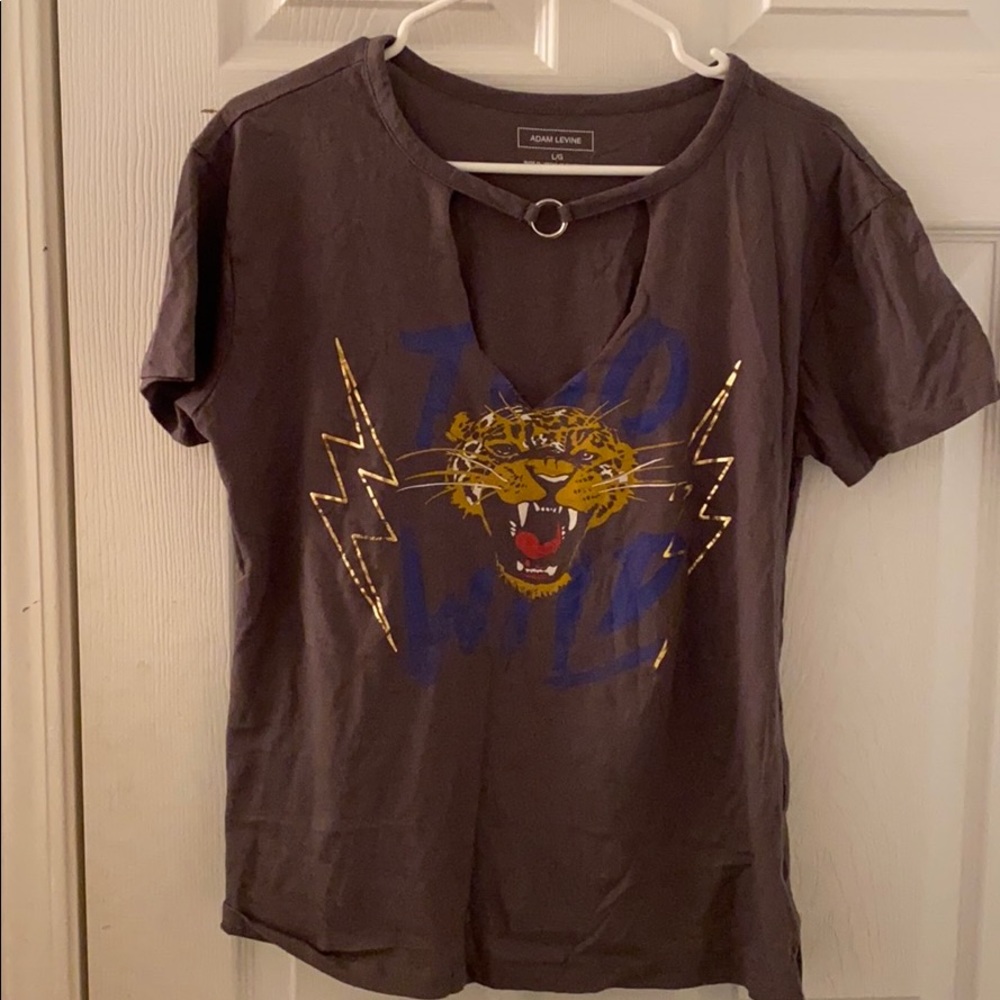 Adam Levine Silver Keyhole Tiger Tee